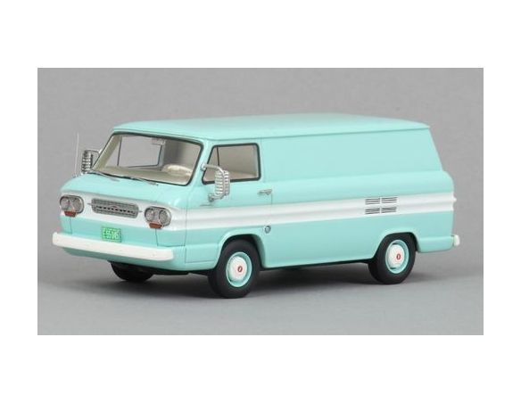 Neo Scale Models NEO46527 CHEVROLET CORVAIR BOX VAN LIGHT TURQUOISE/WHITE 1963 1:43 Modellino