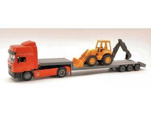 New Ray NY15393 MAN F2000 LOWBOY W/BACKHOE LOADER 1:43 Modellino