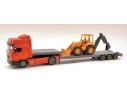 New Ray NY15393 MAN F2000 LOWBOY W/BACKHOE LOADER 1:43 Modellino