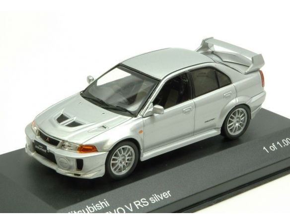 White Box WB214 MITSUBISHI LANCER EVO V RS 1998 SILVER 1:43 Modellino