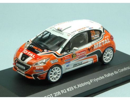 White Box WBR022 PEUGEOT 208 R2 N.29 12th RALLYE DU CONDROZ 2013 K.ABBRING-P.VYNCKE 1:43 Modellino