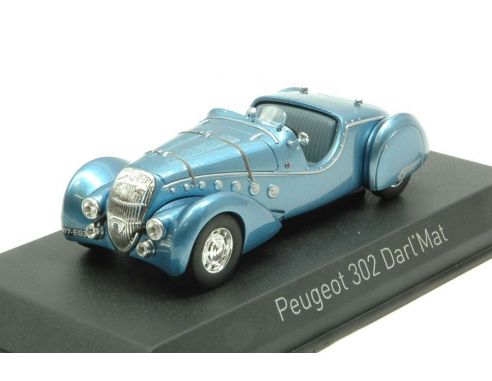 Norev NV473206 PEUGEOT 302 DARL'MAT ROADSTER 1937 BLUE METALLIC 1:43 Modellino