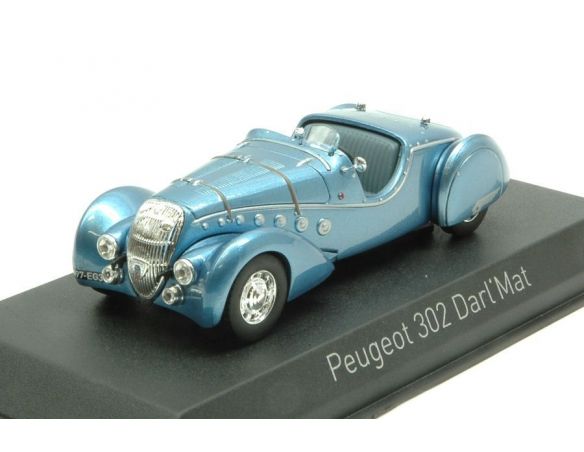 Norev NV473206 PEUGEOT 302 DARL'MAT ROADSTER 1937 BLUE METALLIC 1:43 Modellino