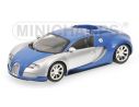 Minichamps PM100110850 BUGATTI VEYRON 2009 CHROME & BLUE 1:18 Modellino