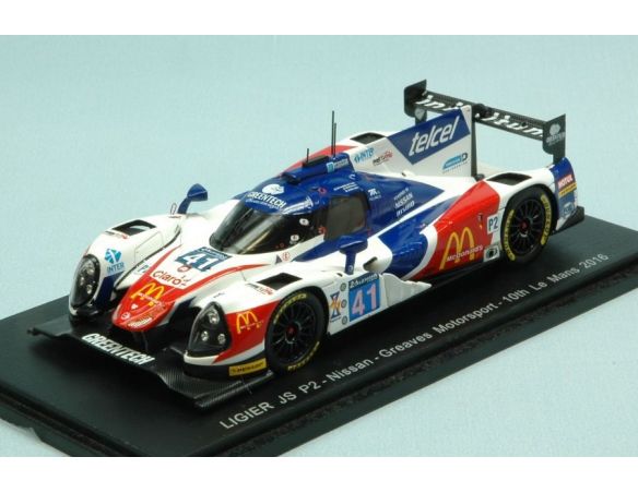 Spark Model S5123 LIGIER JS P2 N.41 10th LM 2016 M.ROJAS-J.CANAL-N.BERTHON 1:43 Modellino