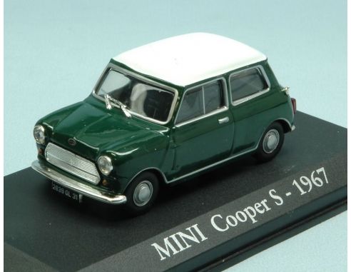 Modellino EDI003 MINI COOPER S 1967 GREEN W/WHITE ROOF 1:43 Modellino