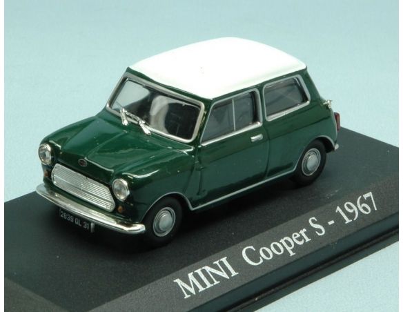 Modellino EDI003 MINI COOPER S 1967 GREEN W/WHITE ROOF 1:43 Modellino