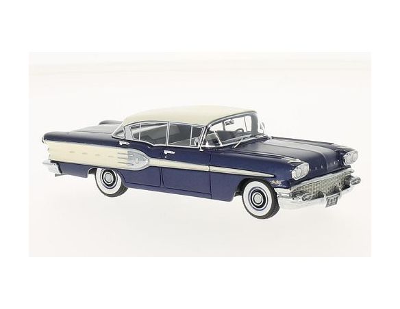 Neo Scale Models NEO46260 PONTIAC STAR CHIEF 4-DOOR SEDAN METALLIC BLUE/WHITE 1:43 Modellino