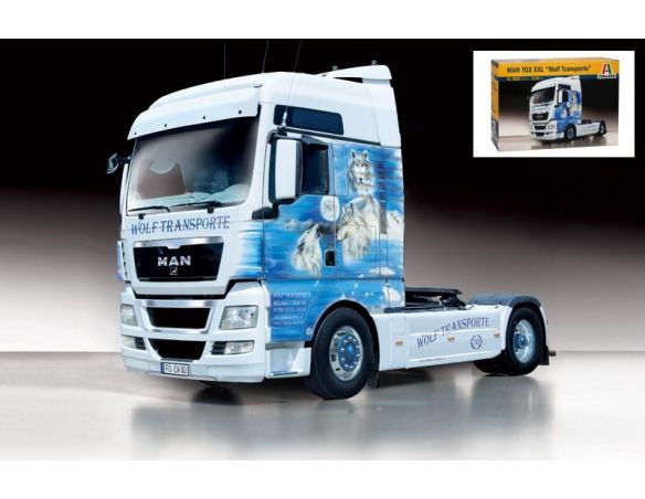 Italeri IT3921 MAN TGX XXL WOLF TRANSPORTE KIT 1:24 Modellino