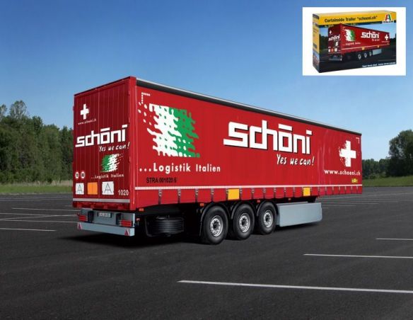 Italeri IT3918 CURTAINSIDE TRAILER SCHOENI CH KIT 1:24 Modellino