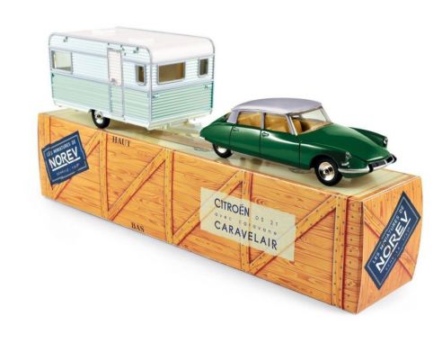 Norev NVCL1512 CITROEN DS 21 & CARAVANE VERT JURA & GRIS ARGENT MET.1:43 Modellino