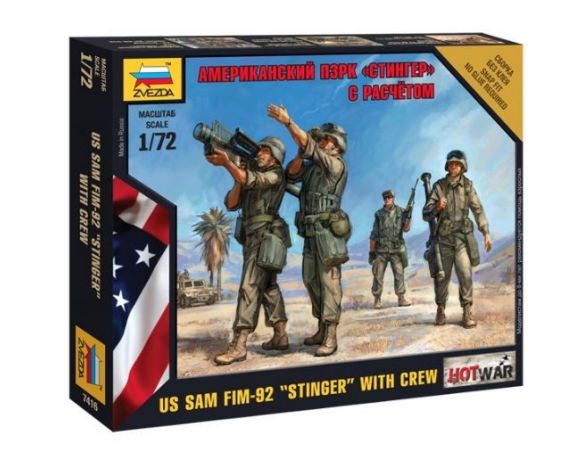 Zvezda Z7416 US SAM FIM-92 STINGER WITH CREW KIT 1:72 Modellino