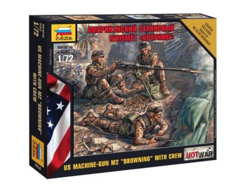 Zvezda Z7414 US MACHINE GUN M2 BROWNING WITH CREW KIT 1:72 Modellino