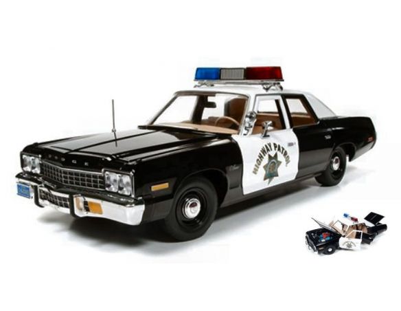 Auto World 112 DODGE MONACO POLICE PURSUIT CHIP'S 1975 1:18 Modellino