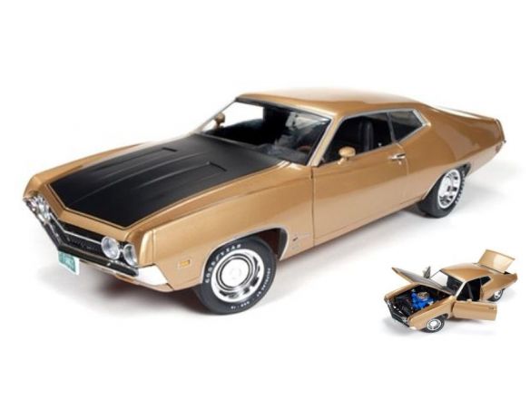 Auto World AMM1039 FORD TORINO COBRA 1970 GOLD/BLACK 1:18 Modellino