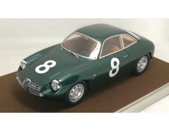 Tecnomodel TMD1842C ALFA ROMEO GIULIETTA SZ N.8 DNF T.FLORIO 1961 DI PRIOLO-MANFREDINI 1:18 Modellino