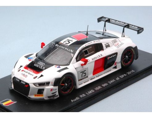 Spark Model SB129 AUDI R8 LMS N.75 9th 24 H SPA 2016 SALAQUARDA-MORTARA-STOCKINGER 1:43 Modellino