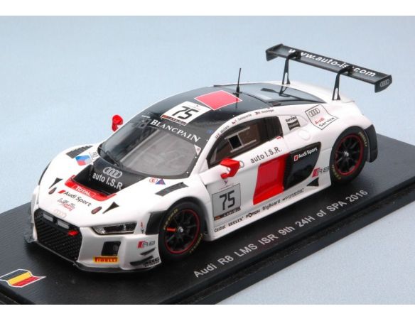 Spark Model SB129 AUDI R8 LMS N.75 9th 24 H SPA 2016 SALAQUARDA-MORTARA-STOCKINGER 1:43 Modellino