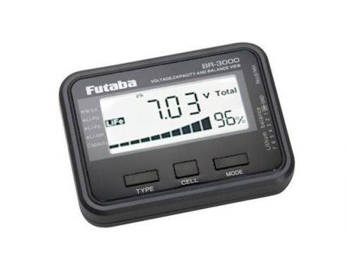 FUTABA TESTER CECKER BATTERIA BR3000 PER Li-Po Li-Fe Ni-Cd - Ni-MH