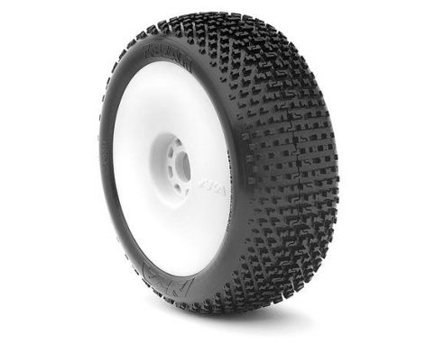 Gomme AKA Products 14001SPW I-Beam Soft Pre-Mounted White 1:8 Buggy Modellino