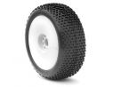 Gomme AKA Products 14001VPW I-Beam Super Soft Pre-Mounted White 1:8 Buggy Modellino