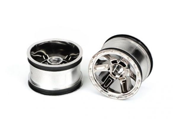 Cerchi Pro-Line 2737-11 Desperado 2.2 Black Chrome Wheels 1:16 Modellino