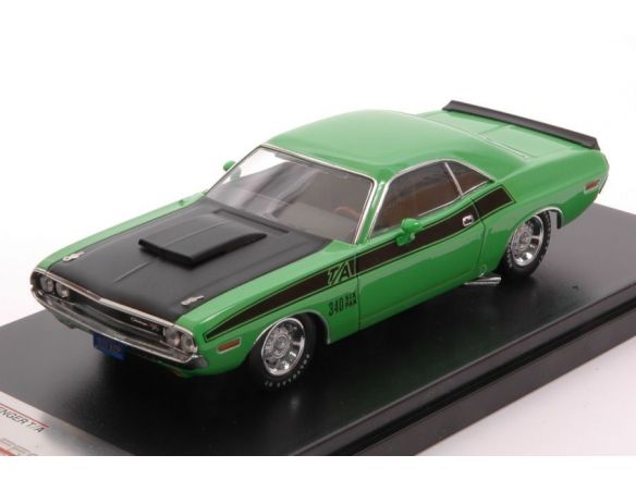 Protar PRXD407 DODGE CHALLENGER T/A 1970 GREEN/BLACK 1:43 Modellino