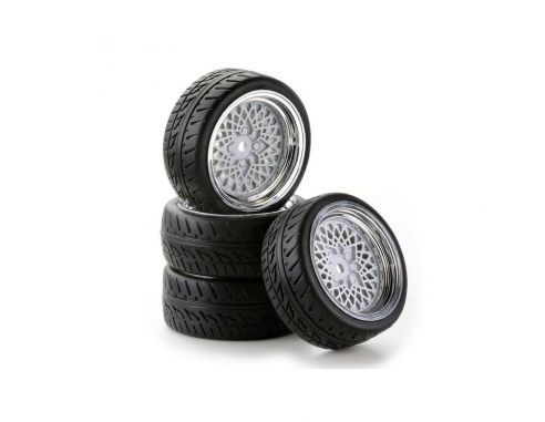 Gomme Ansmann Racing 554900055 SC Ruote Stile Classico cromo/bianco 1:10 Modellino