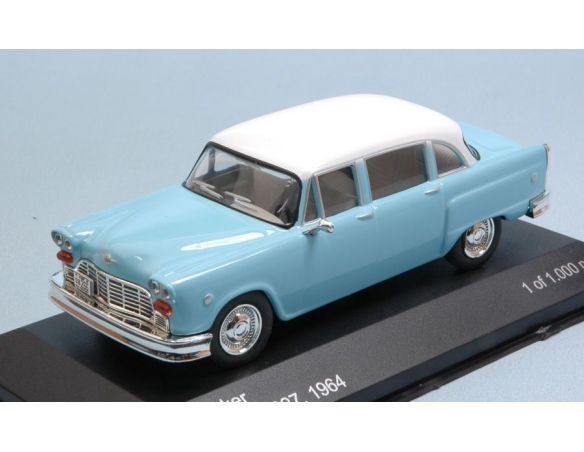 White Box WB202 CHECKER MARATHON 327 1964 LIGHT BLUE W/WHITE ROOF 1:43 Modellino