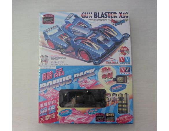 WINNER 10419 GUN BLASTER X10 MACCHININA MINI 4WD RACER KIT 1:32 SCATOLA ROVINATA
