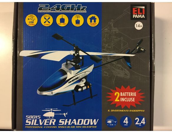 Elipama 58015 Elicottero Radiocomandato Silver Shadow 2.4 GHz Modellino