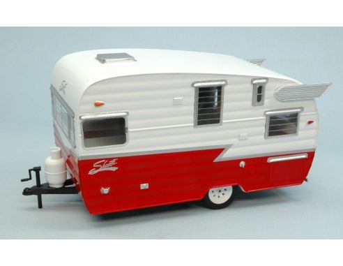 Greenlight GREEN18225 ROULOTTE SHASTA 15' AIRFLYTE WHITE/RED 1:24 Modellino