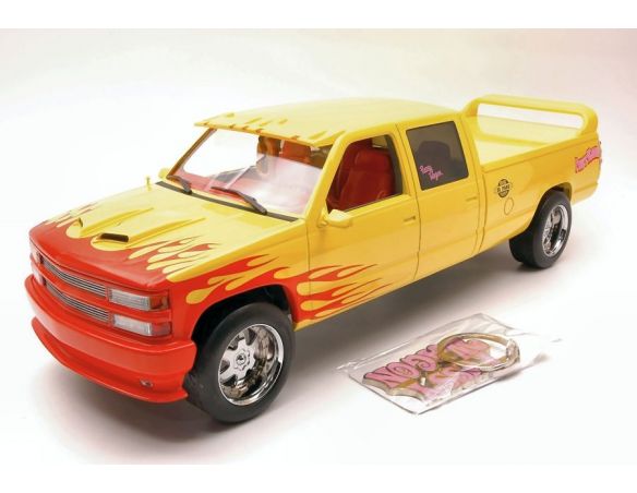 Greenlight GREEN19015 CHEVROLET C-2500 1997 KILL BILL PUSSY WAGON YELLOW/PINK W/KEYRING 1:18 Modellino