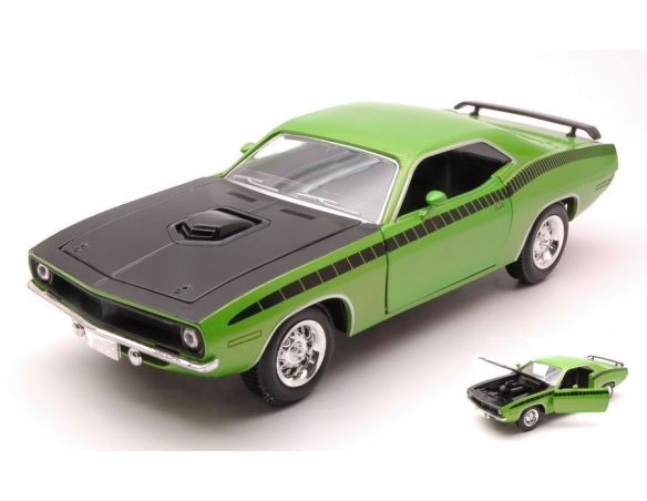 New Ray NY71883PG PLYMOUTH CUDA 1970 GREEN 1:24 Modellino