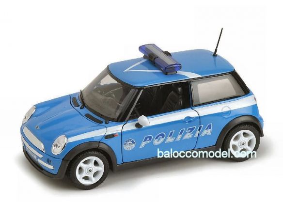 Welly WE22075P NEW MINI COOPER POLIZIA 1:24 Modellino