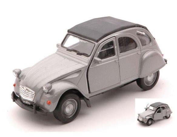 Welly WE43625HGY CITROEN 2 CV SOFT TOP GREY METAL cm 11 Modellino