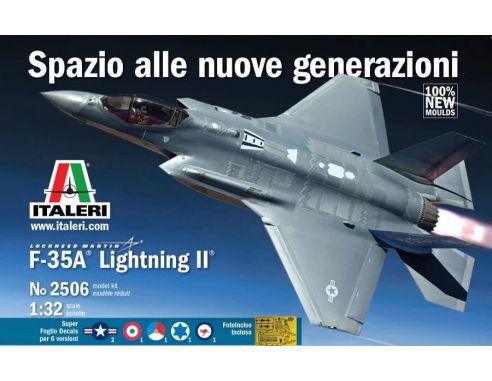 Italeri IT2506 F-35A LIGHTING II LOCKHEED (49 cm) DECALS x 5 VERSIONI  KIT 1:32 Modellino