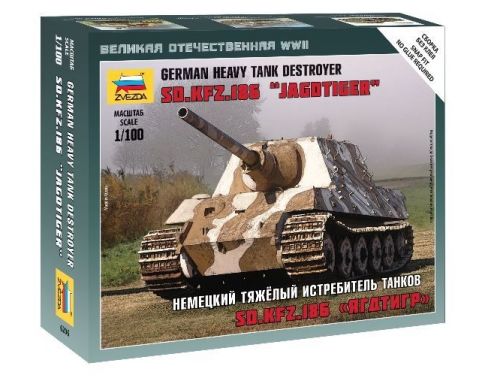 Zvezda Z6206 SD.KFZ.186 JAGDTIGER HEAVY TANK DESTROYER KIT 1:100 Modellino