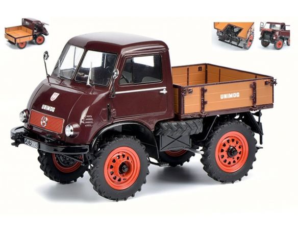 Schuco SH0143 MERCEDES UNIMOG 401 WITH WESTFALIA-CABIN AMARANT RED 1:18 Modellino