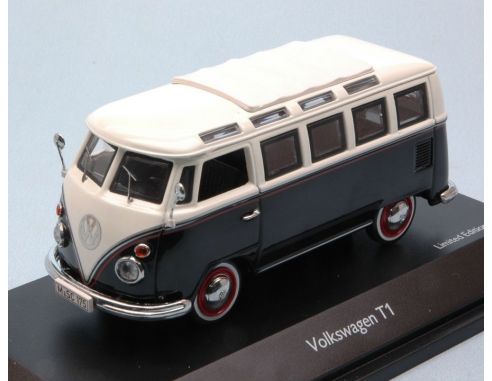 Schuco SH3696 VW T1c SAMBA BUS 1964 BLACK/WHITE 1:43 Modellino