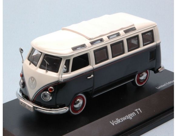 Schuco SH3696 VW T1c SAMBA BUS 1964 BLACK/WHITE 1:43 Modellino