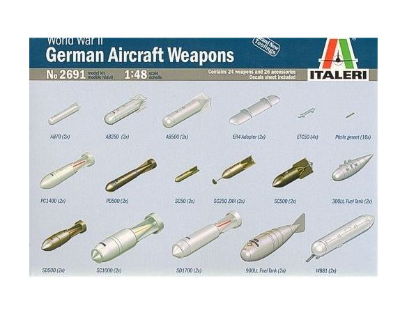 Italeri IT2691 German Aircraft Weapons WWII  KIT 1:48 Modellino