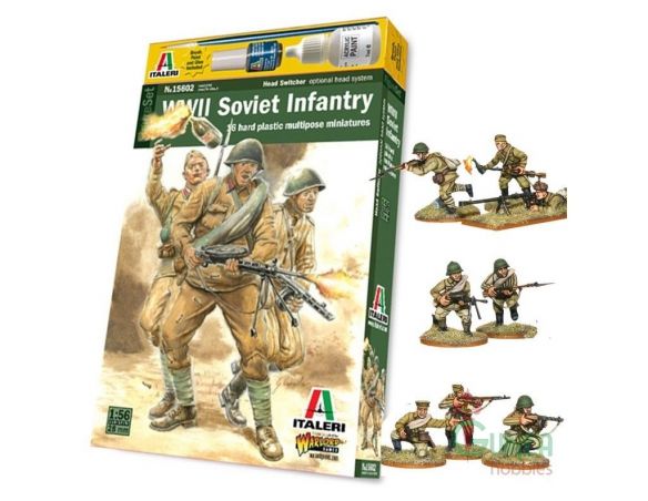 Italeri IT15602 WWII Soviet Infantry Soladati Kit 1:56 Personaggi