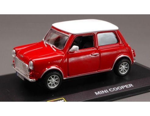 Bburago BU43210B MINI COOPER RED W/WHITE ROOF 1:32 Modellino