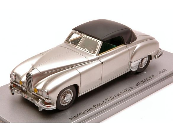 Kess Model KS43037001 MERCEDES 320 (W142) BY WENDLER CABRIO CLOSED 1940 SILVER LIM.250 1:43 Modellino