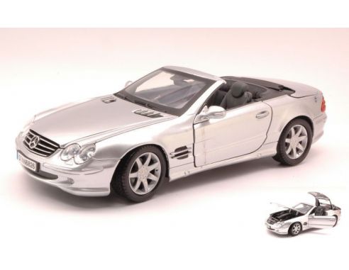 Motormax MTM73130SL MERCEDES SL500 CABRIO 2001 SILVER 1:18 Modellino