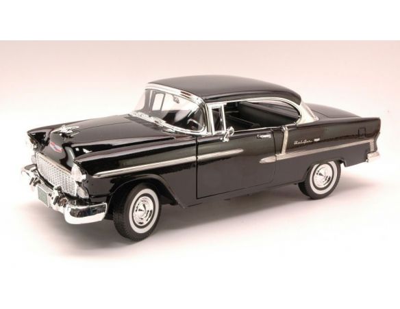 Motormax MTM73185BK CHEVY BEL AIR 1955 BLACK 1:18 Modellino