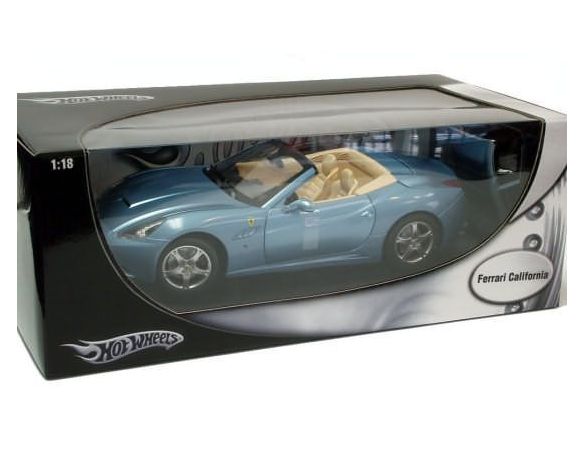 Hot Wheels R3256 Ferrari California Azzurra Die Cast 1:18 Modellino