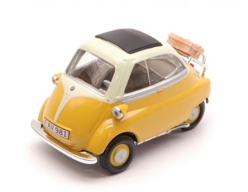 Cararama Motorama CA12370CR BMW ISETTA 250 YELLOW CREAM 1:43 Modellino