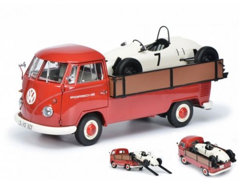 Schuco SH0371 VW T1B PORSCHE W/FORMULA RACER 1:18 Modellino